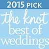 Knot award icon for 2015.  Says 2015 pick the knot best of weddings.